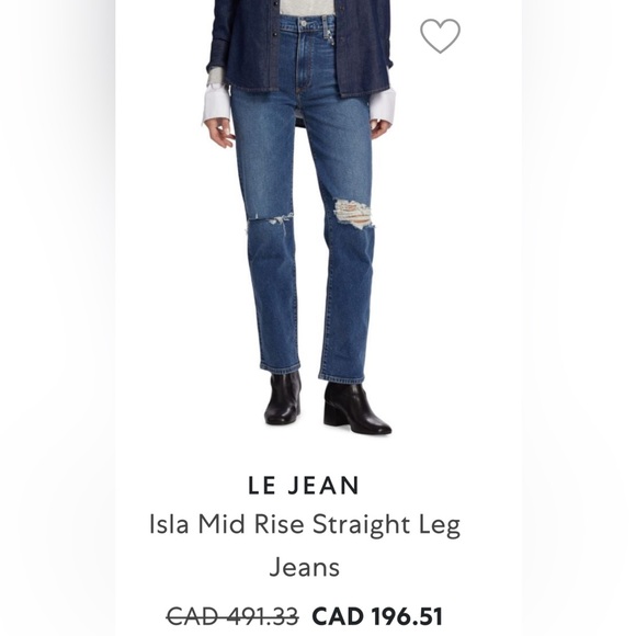 NWT REVOLVES LE JEAN MIA High Rise Relaxed Straight Leg Jean - Picture 3 of 14